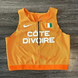 NIke Pro Elite Cote Divoire Track & Field Crop Top CI8233-812 Medium Made in USA